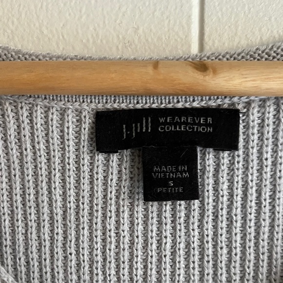 J. Jill Light Gray Women's Knit Office Minimal Cozy Top and Cardigan Sz SP & MP - Picture 5 of 13